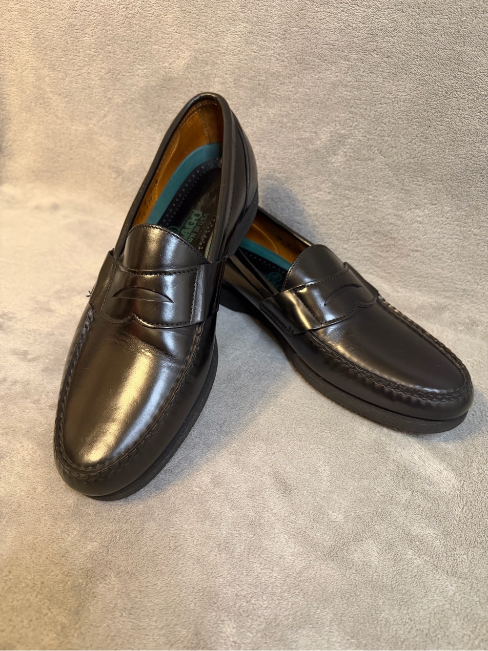 Sebago Men's Classic Penny Loafers Black Leather Handsewn S 12 D MADE IN THE US